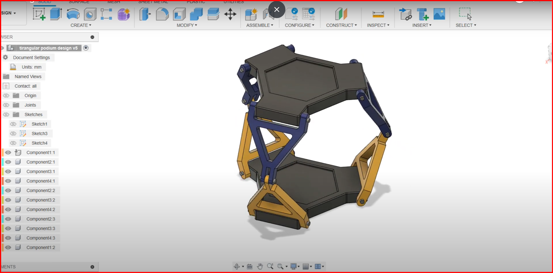 Triangular Podium Mechanism